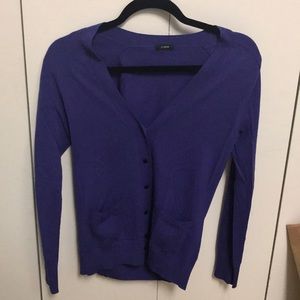 JCREW purple cashmere cardigan